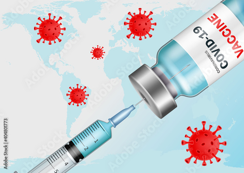 Covid-19 coronavirus vaccine. Coronavirus vaccination and immunization concept. Fight pandemic.
