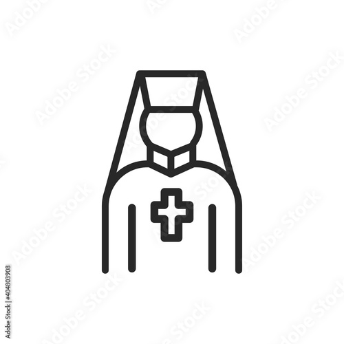 Priest color line icon. Isolated vector element.