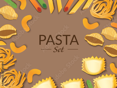 Pasta set banner background