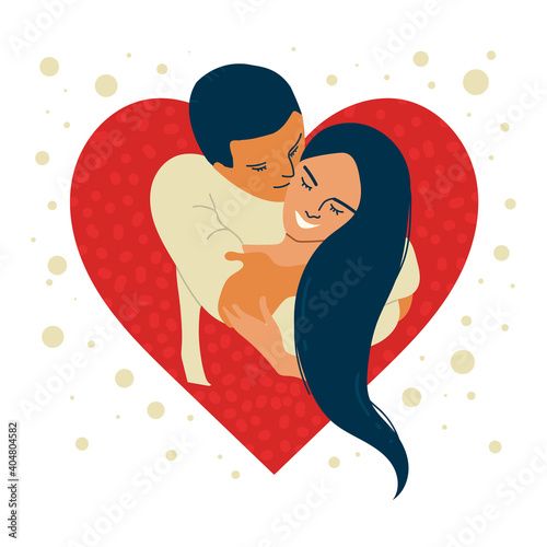 kissing couple in love