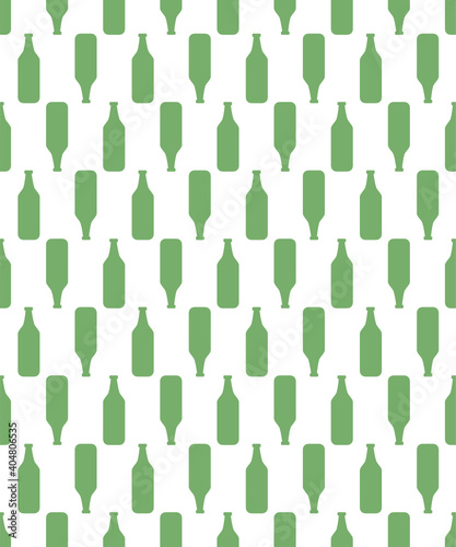 Beer bottles up and down turned green vector seamless graphic pattern isolated