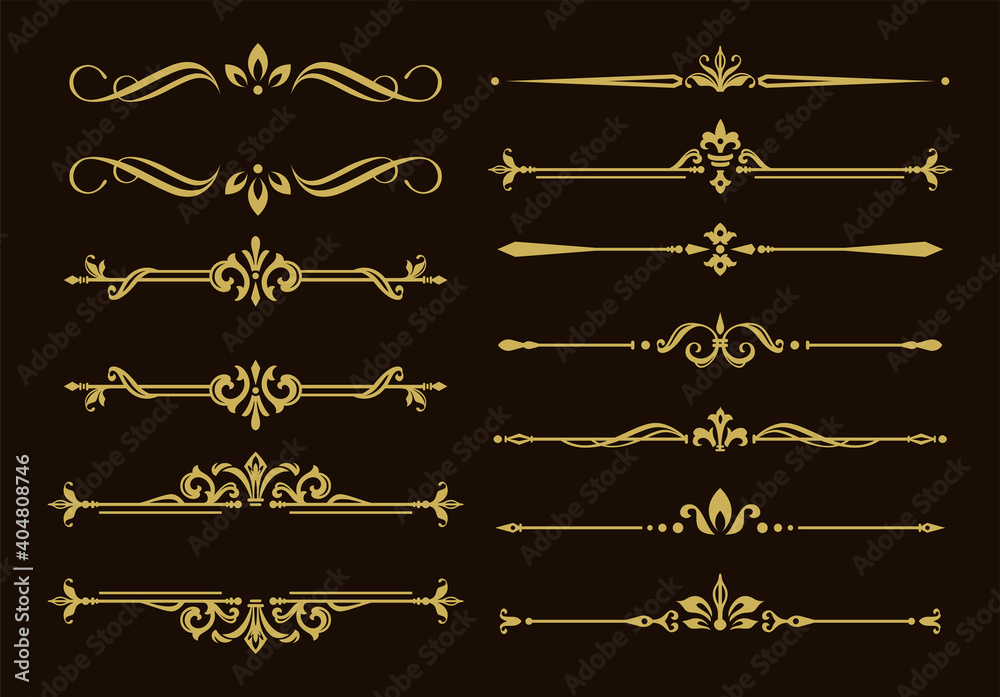 Classic ornament frame element, Vintage border illustration
