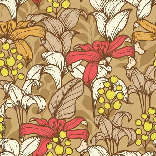 Beautiful vintage floral seamless pattern