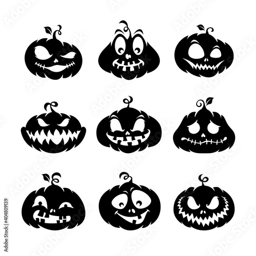 Collection of halloween pumpkin silhouette