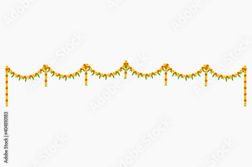 illustration of Flower garland decoration toran for indian festivals and functions vector. 