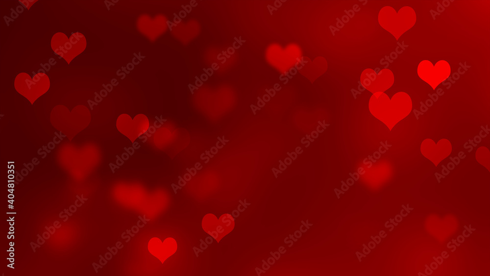 abstract valentine background with bokeh and Hearts	

