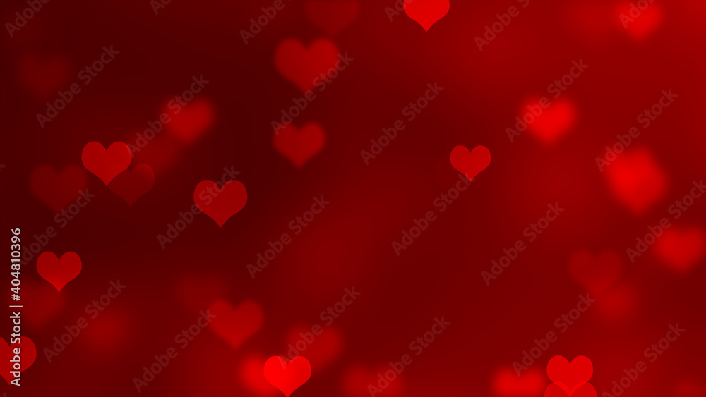 abstract valentine background with bokeh and Hearts	
