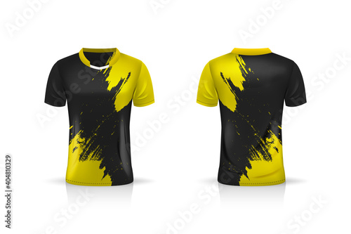Specification Soccer Sport mockup , Esports Gaming T Shirt Jersey template. mock up uniform . Vector Illustration design