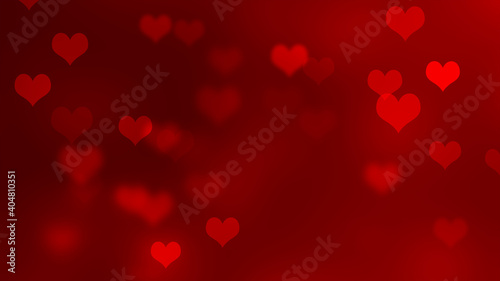 abstract valentine background with bokeh and Hearts 
