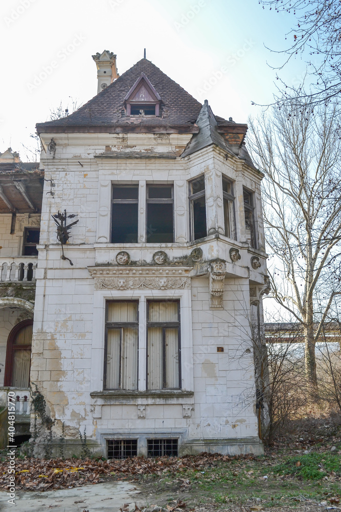 Abandoned castle of the Spitzer family in the Vojvodina town of Beocin near Novi Sad, Serbia. 
