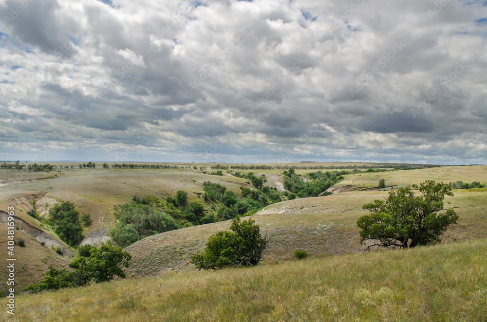 Obraz premium Steppe on the banks of the Volga
