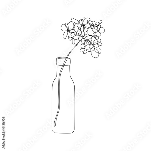 Simple Flower One Line Vector Drawing. Floral Minimalistic Style. Botanical Print. Nature Symbol. Continuous Line Art. Flowers Print.