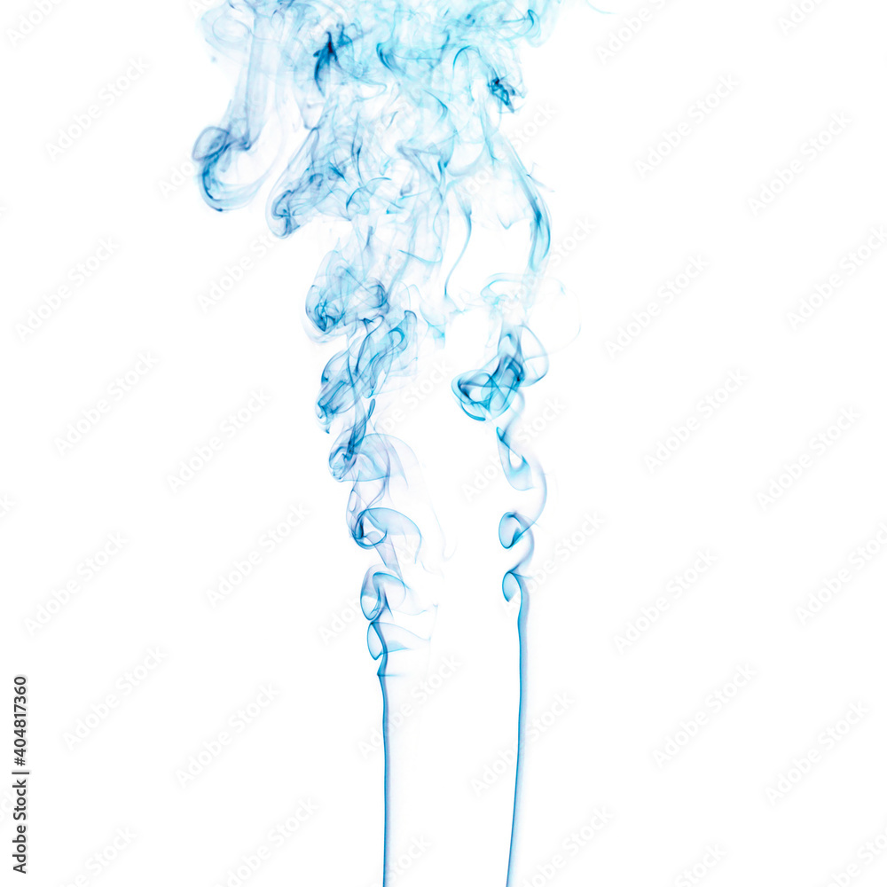 Figuras aleatorias, espirales y olas de humo de colores sobre fondo blanco Figuras aleatorias, espirales y olas de humo de colores sobre fondo blanco