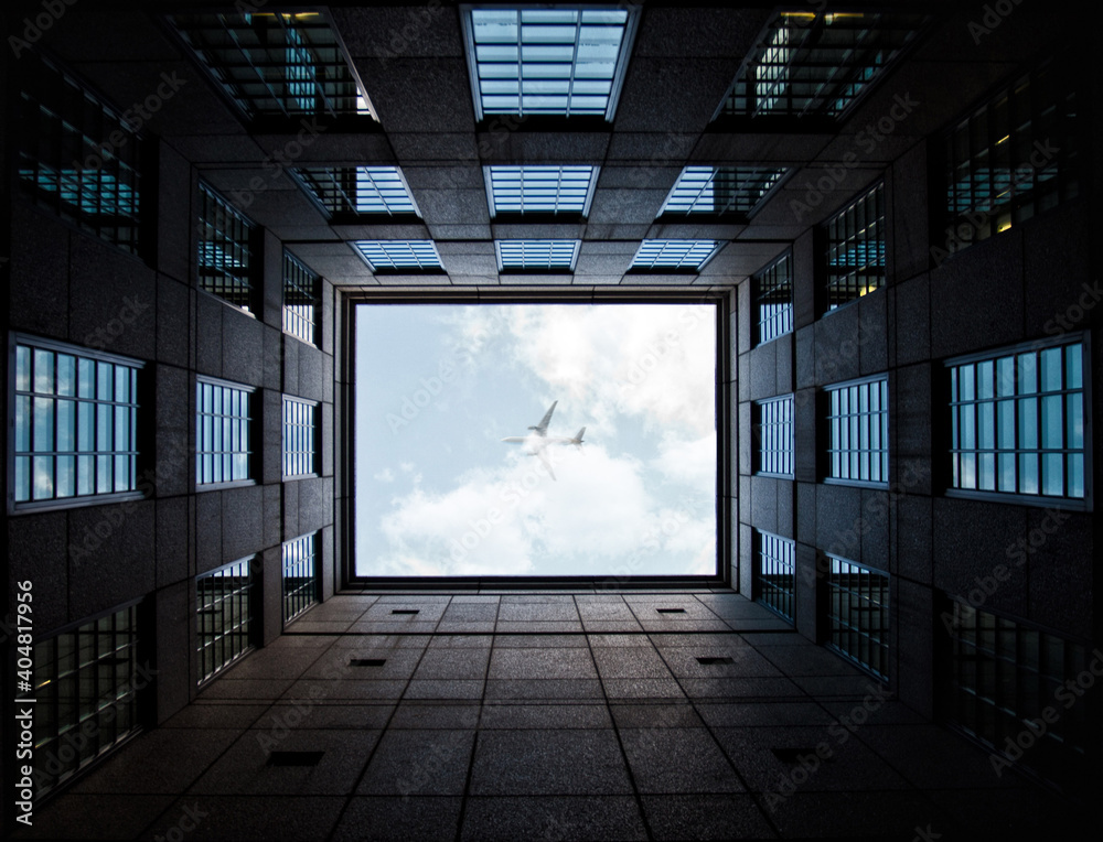 Airplane in the london sky Airplane in the london sky