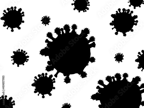 Illustration 3 D image abstract coronavirus COVID-19 Germs spread around the world White background
