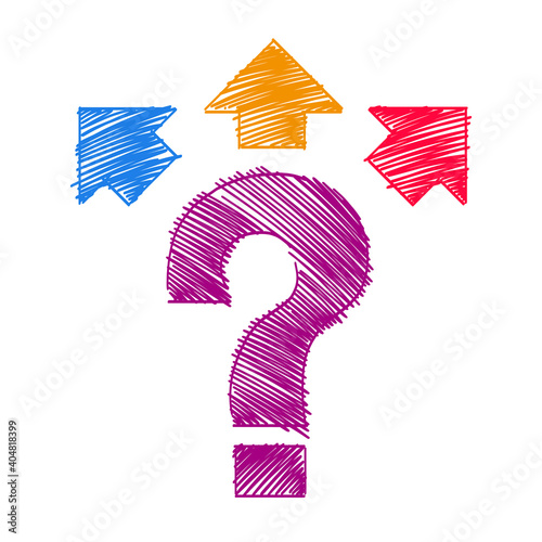 Draft question mark icon with arrows above