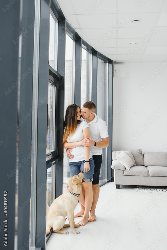 portrait of happy couple relaxing at home portrait of happy couple relaxing at home