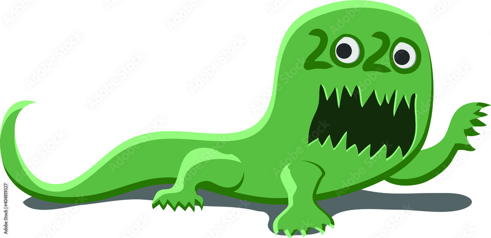 Cute 2020 monster vector cartoon Cute 2020 monster vector cartoon