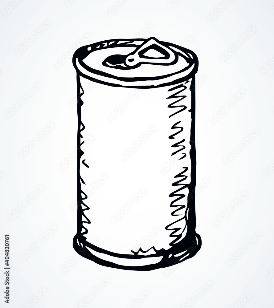 Can bottle. Vector drawing sketch Can bottle. Vector drawing sketch