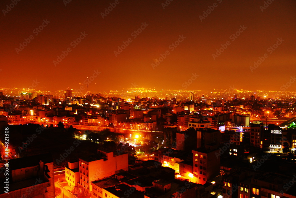 Tehran aerial view at night