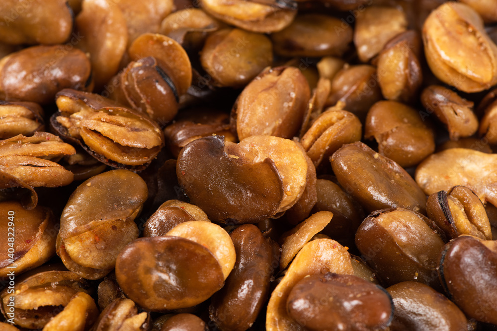 Obraz premium Close up of fava bean.roasted and salty