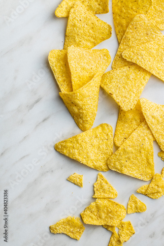 Tortilla chips. Mexican nacho chips.