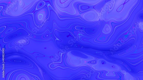 Abstract blue trippy background, with copy space, seamless loop background, 3d render