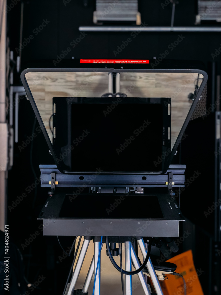 Фотография Modern teleprompter placed in television studio