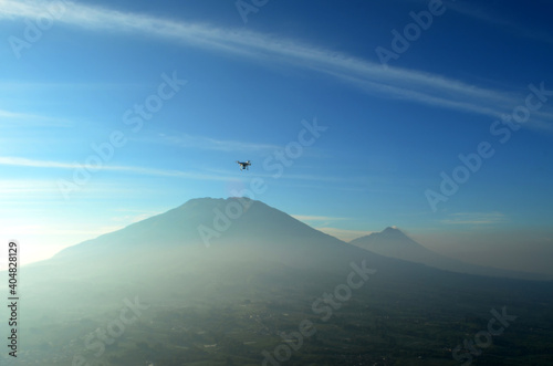 Fototapeta Naklejka Na Ścianę i Meble -  Drone flying over the mountains