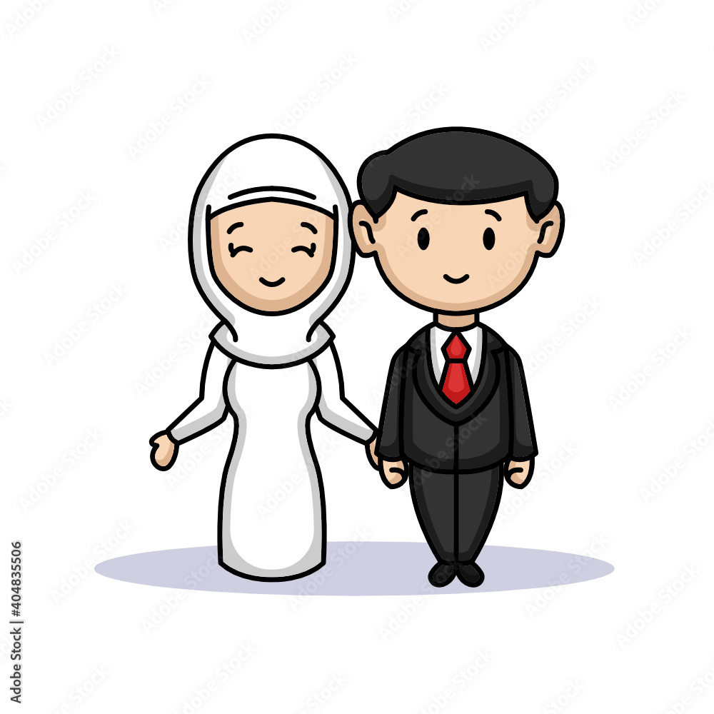 Cute of bride and groom couple in Valentine's Day Cute of bride and groom couple in Valentine's Day