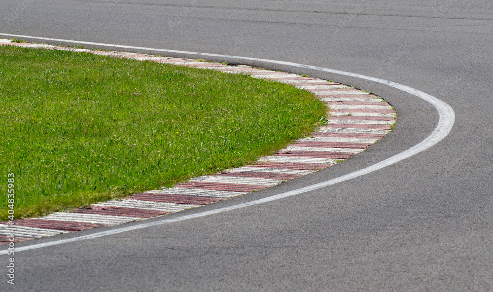 danger at the bend of the motorbike track, motoGP