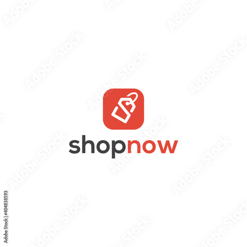Shop now logo design. Price tag logo vector template. online store application logo