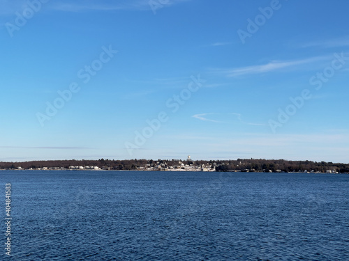 The mighty St. Lawrence Seaway separating the Unites States and Canada