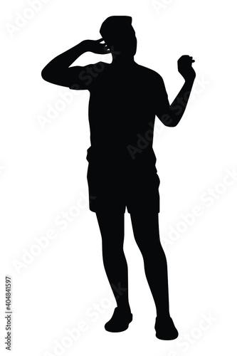 Young man who is gay silhouette vector, Homosexual concept.