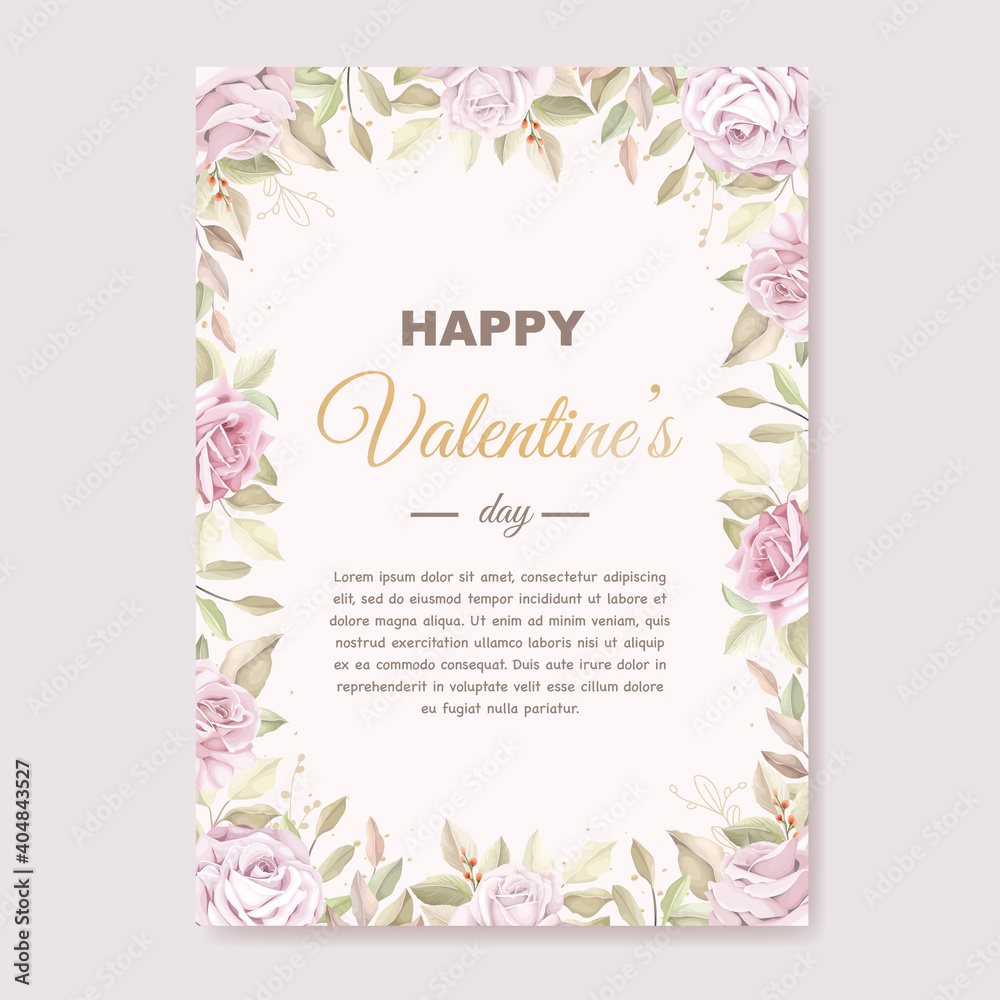 soft pink Valentine's day greeting card 