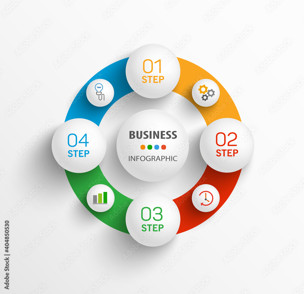 Vector business infographic design template with icons and 4 options or steps. Can be used for presentations banner, workflow layout, process diagram, flow chart, info graph Vector business infographic design template with icons and 4 options or steps. Can be used for presentations banner, workflow layout, process diagram, flow chart, info graph