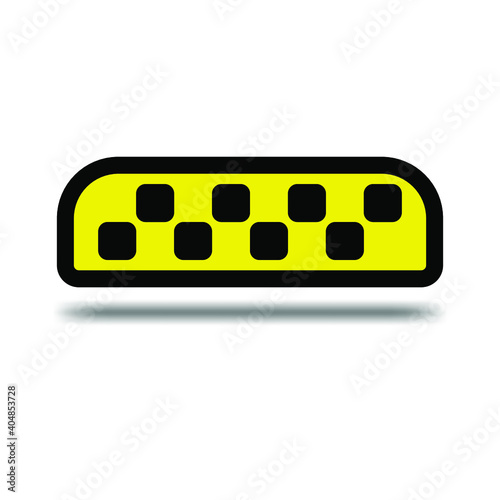 Taxi sign and shadow on white background, for design, vector illustration