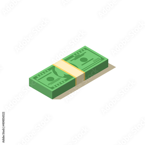 Vector illustration of a stack of ingot bills in isometric view