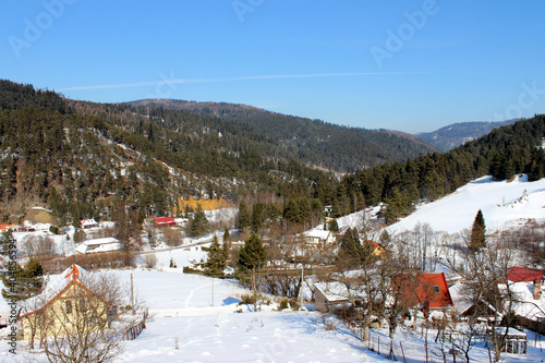 Winter country from hill