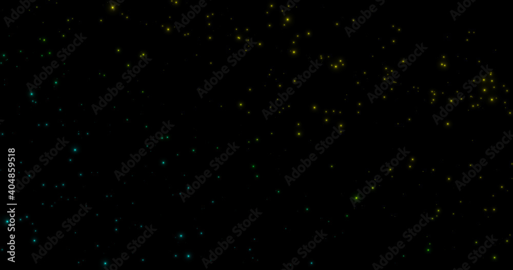 Render with bright multicolored dots on a black background
