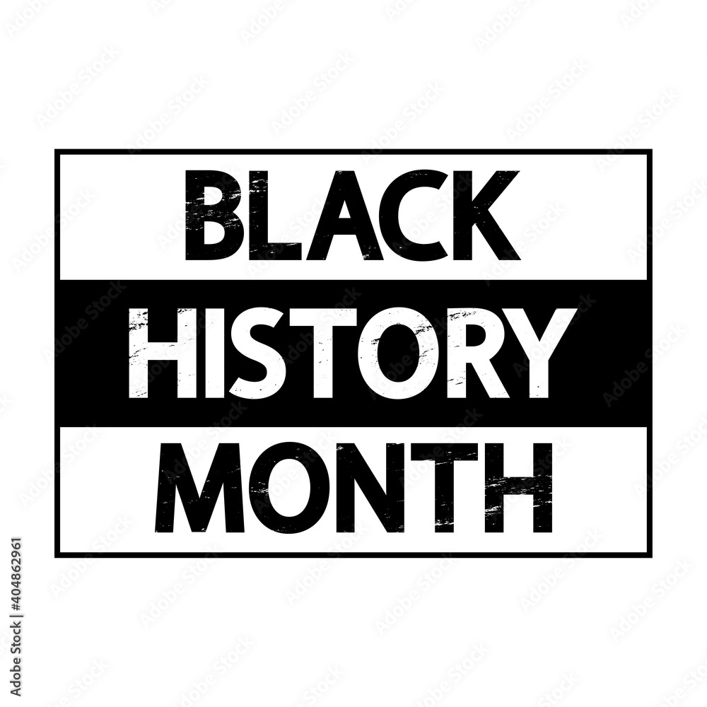 Black History Month concept, banner, poster on white. Vector grunge lettering isolated.