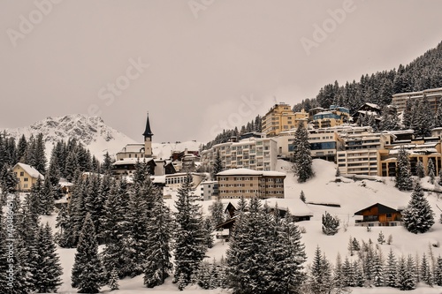 Ski resort Arosa in winter.