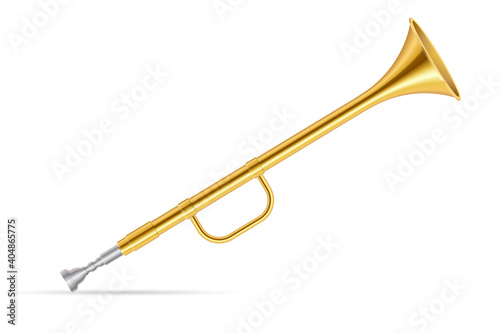 Golden horn trumpets vector illustration isolated on white