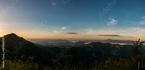 Foggy sky mountain panorama,Doi Mon Ngoa,Chiang Mai.Thailand