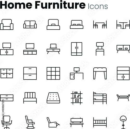Home Furniture and Interior icons