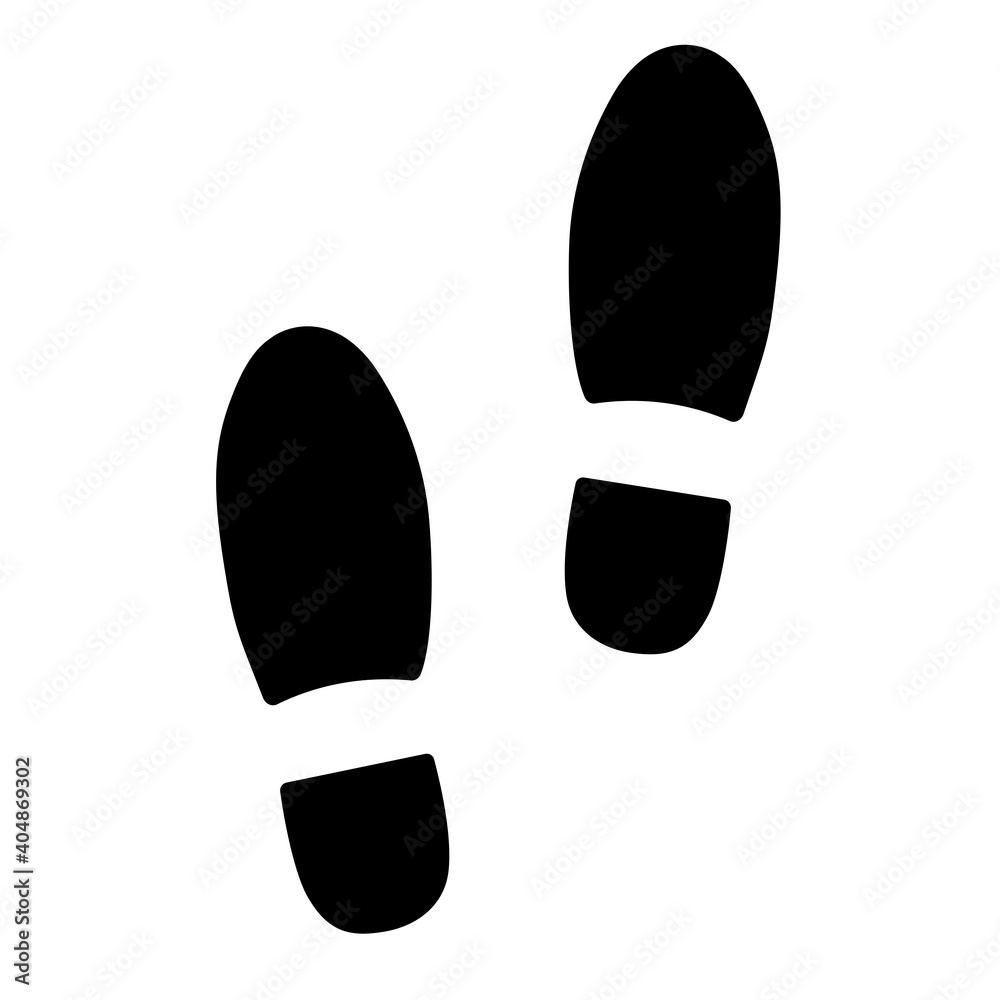 simple shoeprint or footprint symbol or icon isolated on white vector illustration simple shoeprint or footprint symbol or icon isolated on white vector illustration