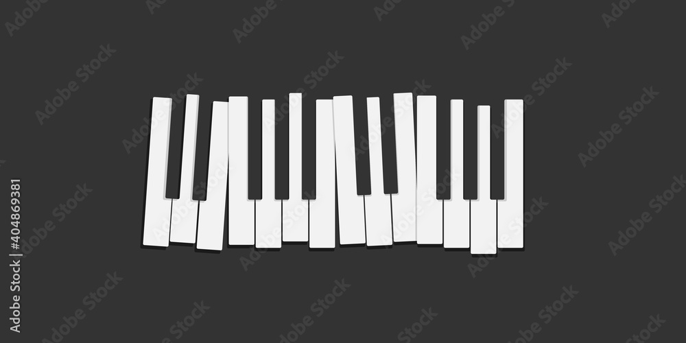 Piano keys over black flat vector illustration Piano keys over black flat vector illustration