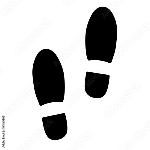 simple shoeprint or footprint symbol or icon isolated on white vector illustration