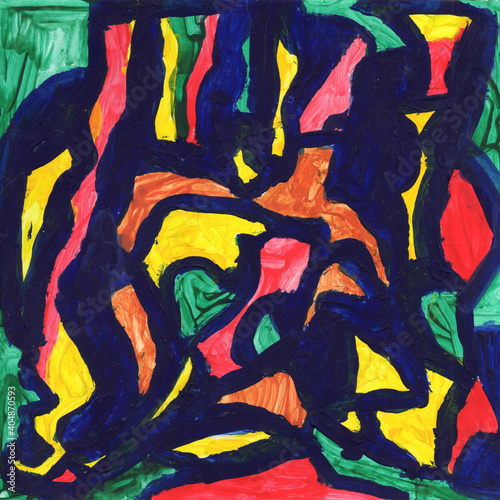Hand drawn gouache painting. Abstract artistic background. Colored texture.