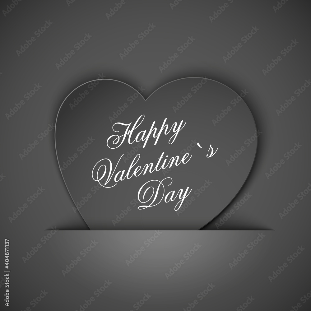Obraz premium Black Heart from paper Valentines day card background illustration